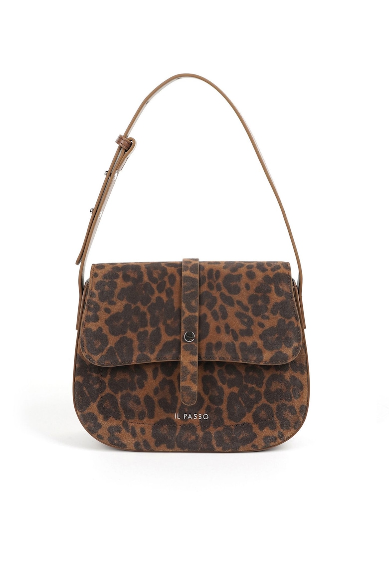 Geanta din piele Minta - Leopard - Lungime: 21 cm Inaltime: 14 cm Adancime: 7 cm