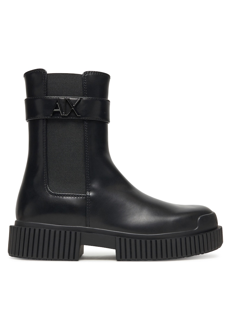 Botine femei - piele ecologica - negru -