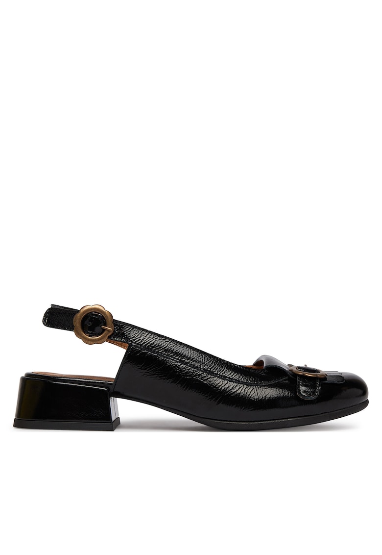 Pantofi cu toc mic - piele naturala - negru