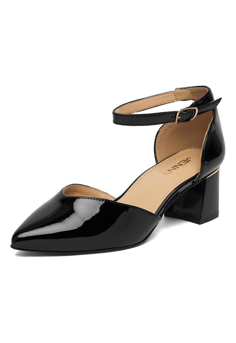 Pantofi dama - toc bloc - sintetic - negru