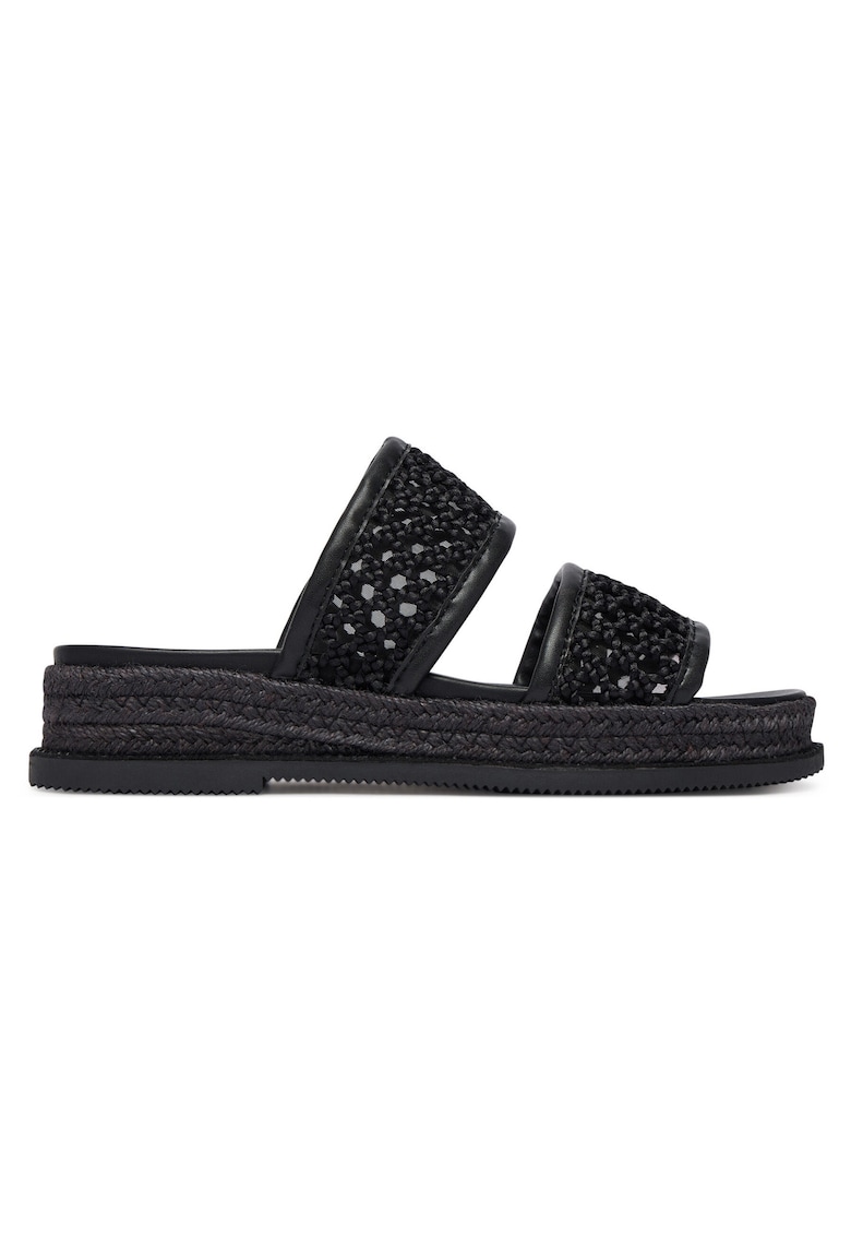 Espadrile dama - platforma - material sintetic - negru