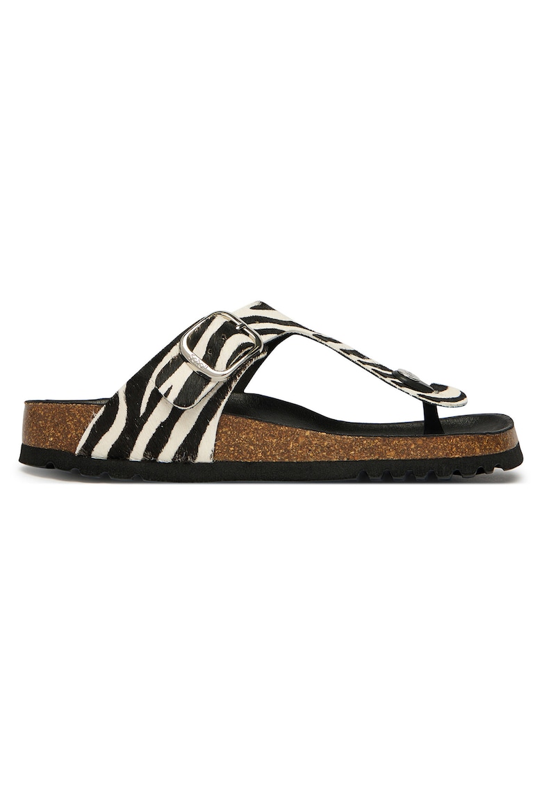 Slapi dama - piele naturala - multicolor
