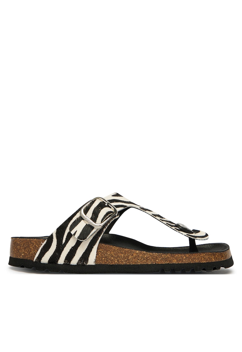 Slapi dama - piele naturala - multicolor