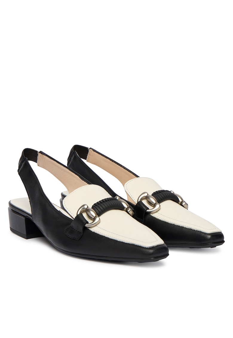 Pantofi dama - piele naturala - alb/negru