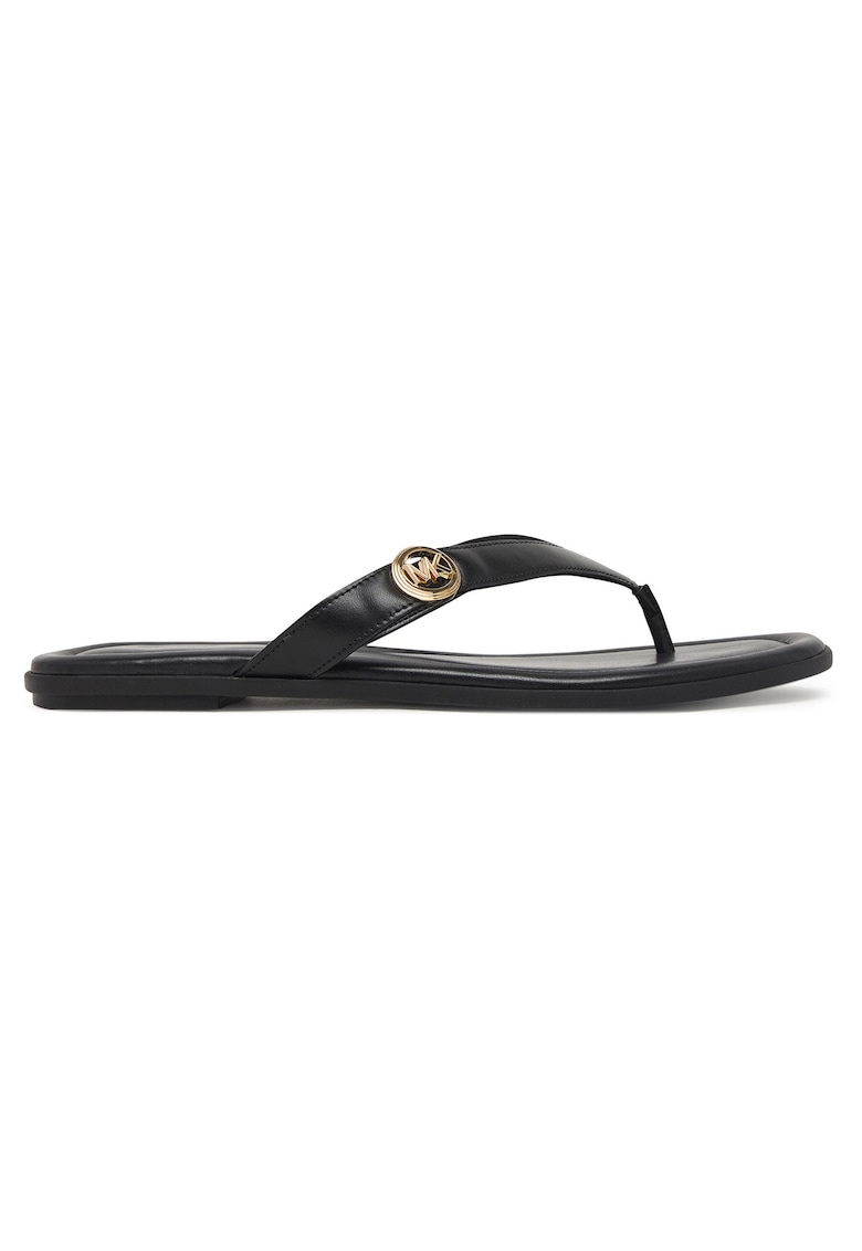 Slapi dama - piele naturala - negru - design elegant