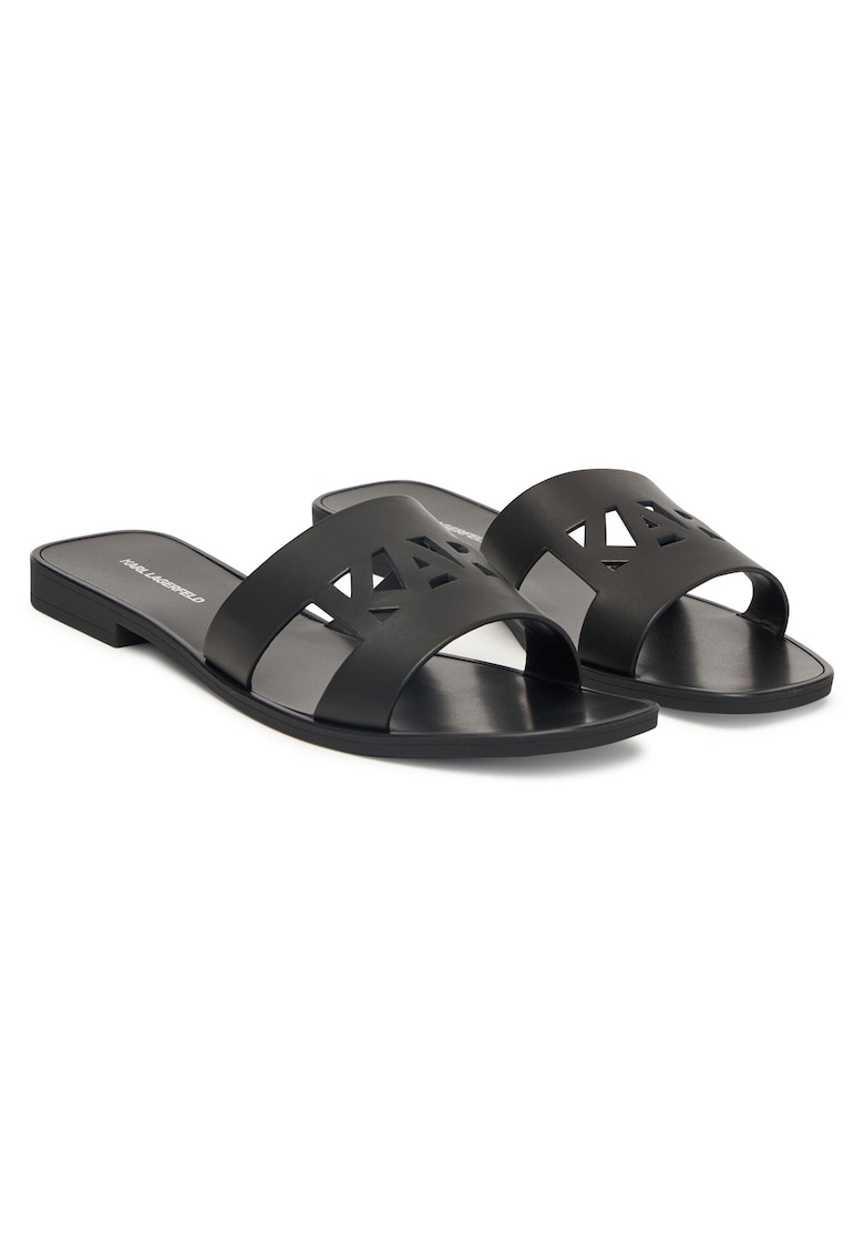 Papuci dama - piele naturala - negru