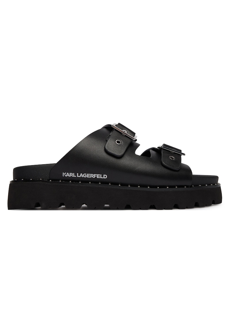Papuci dama - KL81506 - piele naturala - negru