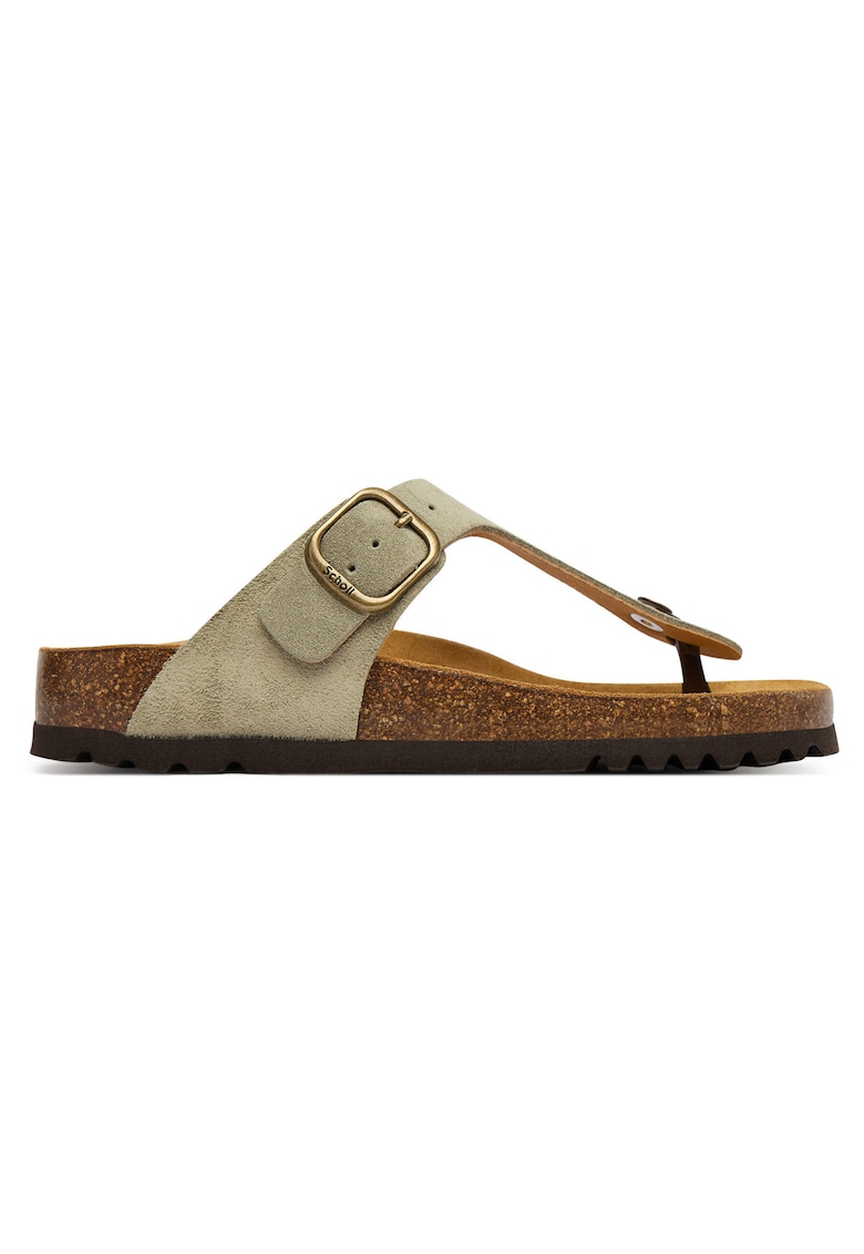 Slapi dama - piele naturala - verde