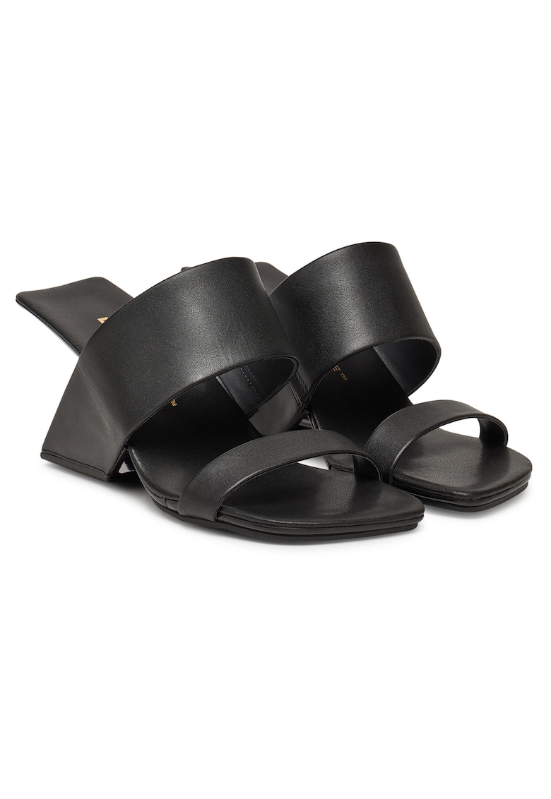 Papuci dama - piele naturala - negru