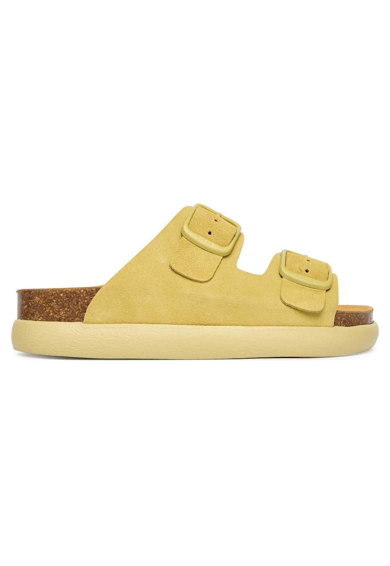Papuci dama - piele naturala - galben - Galben