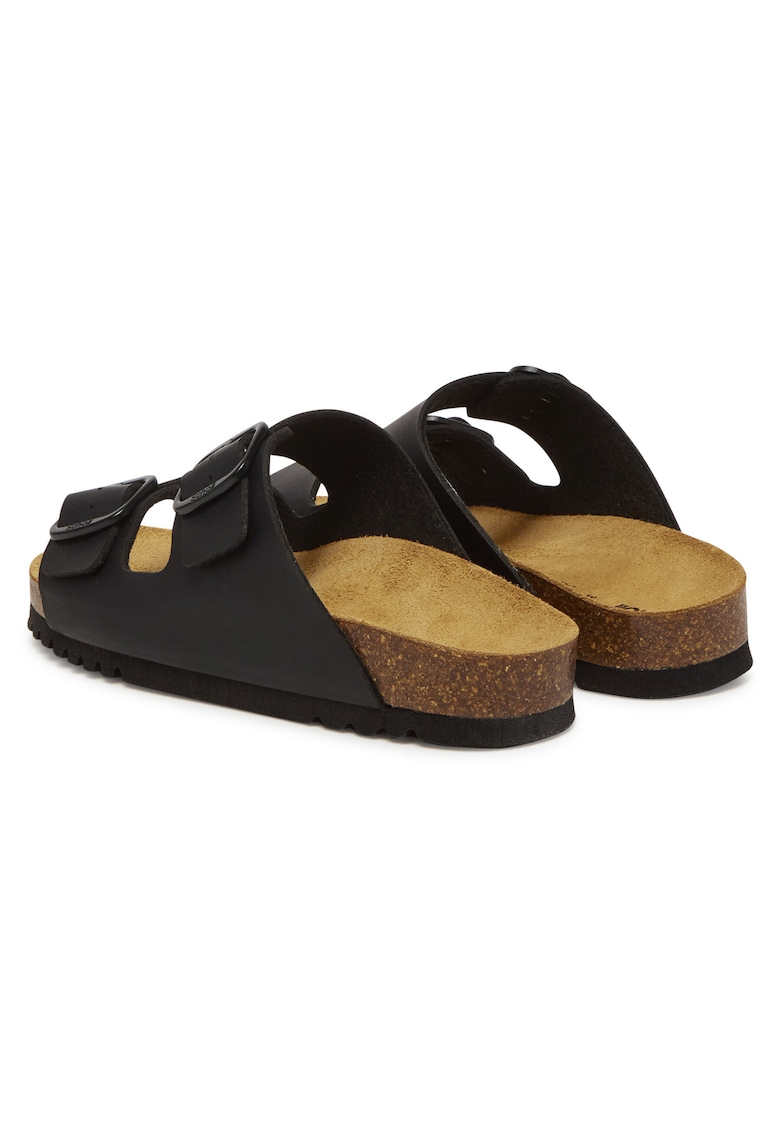 Papuci dama din piele ecologică - Negru