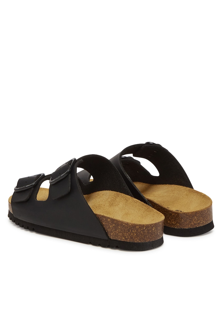 Papuci dama din piele ecologică - Negru