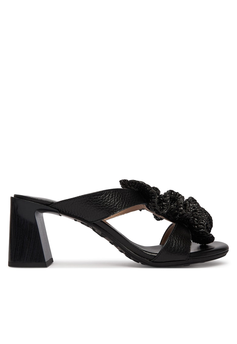 Sandale dama - piele naturala - negru - tip toc clasic