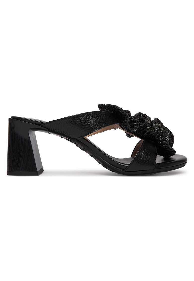 Sandale dama - piele naturala - negru - tip toc clasic