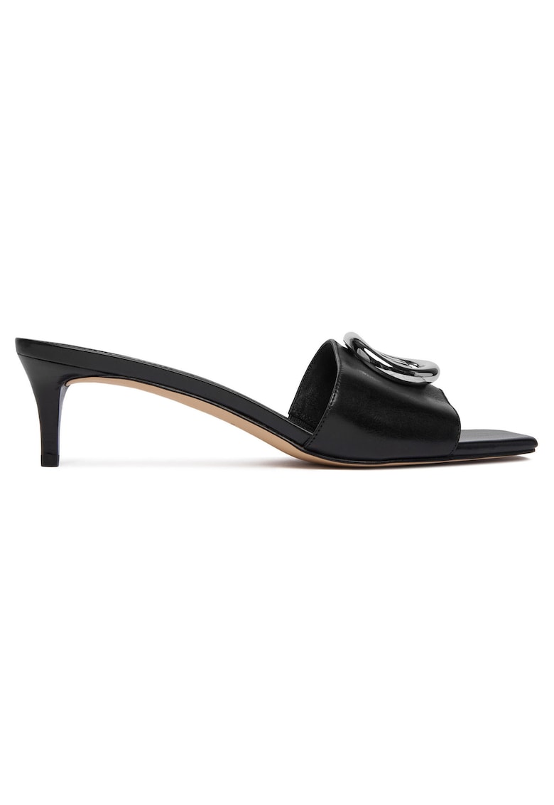 Papuci dama - piele naturala - toc stiletto - negru
