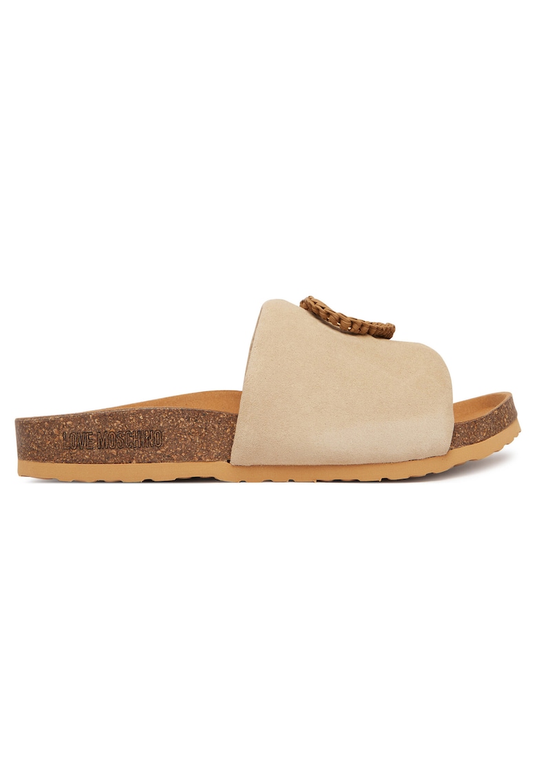 Papuci dama - piele naturala - bej