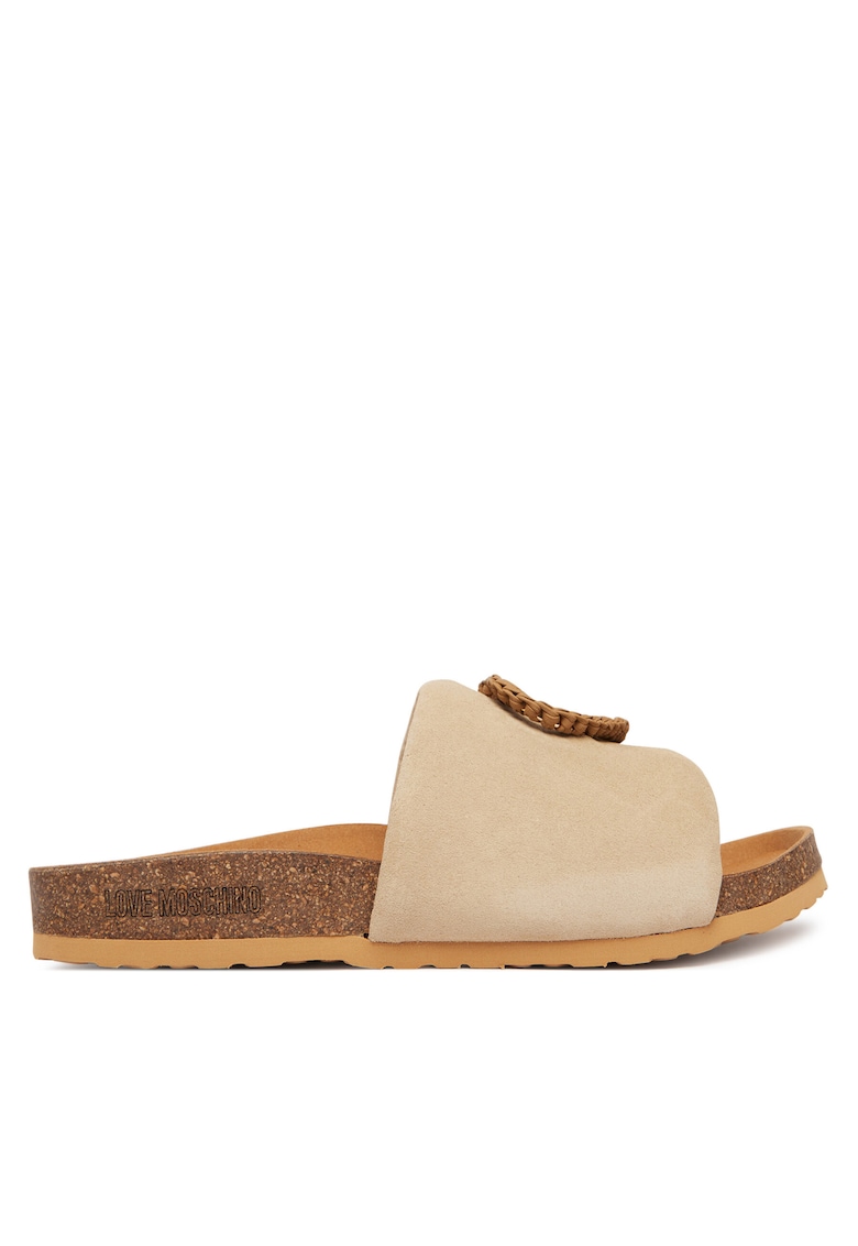Papuci dama - piele naturala - bej