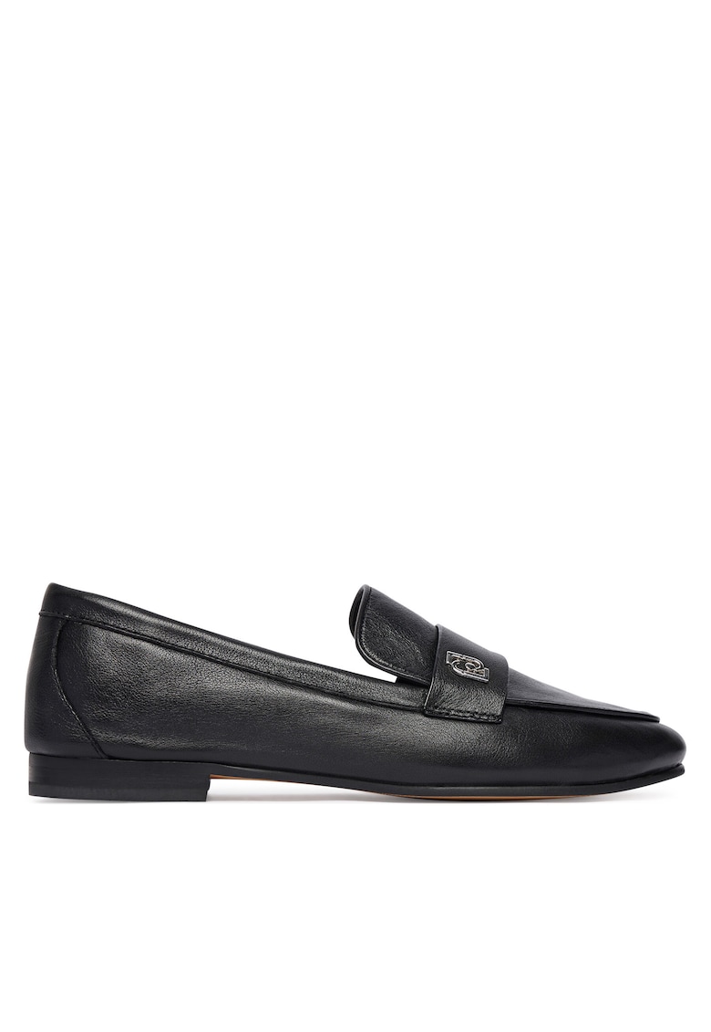 Mocasini dama - piele naturala - negru - material sintetic