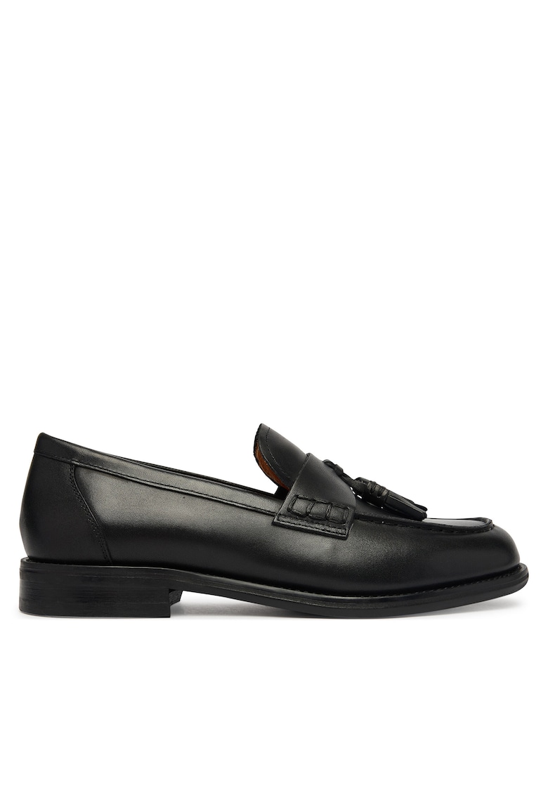 Mocasini dama - de piele naturala - negru