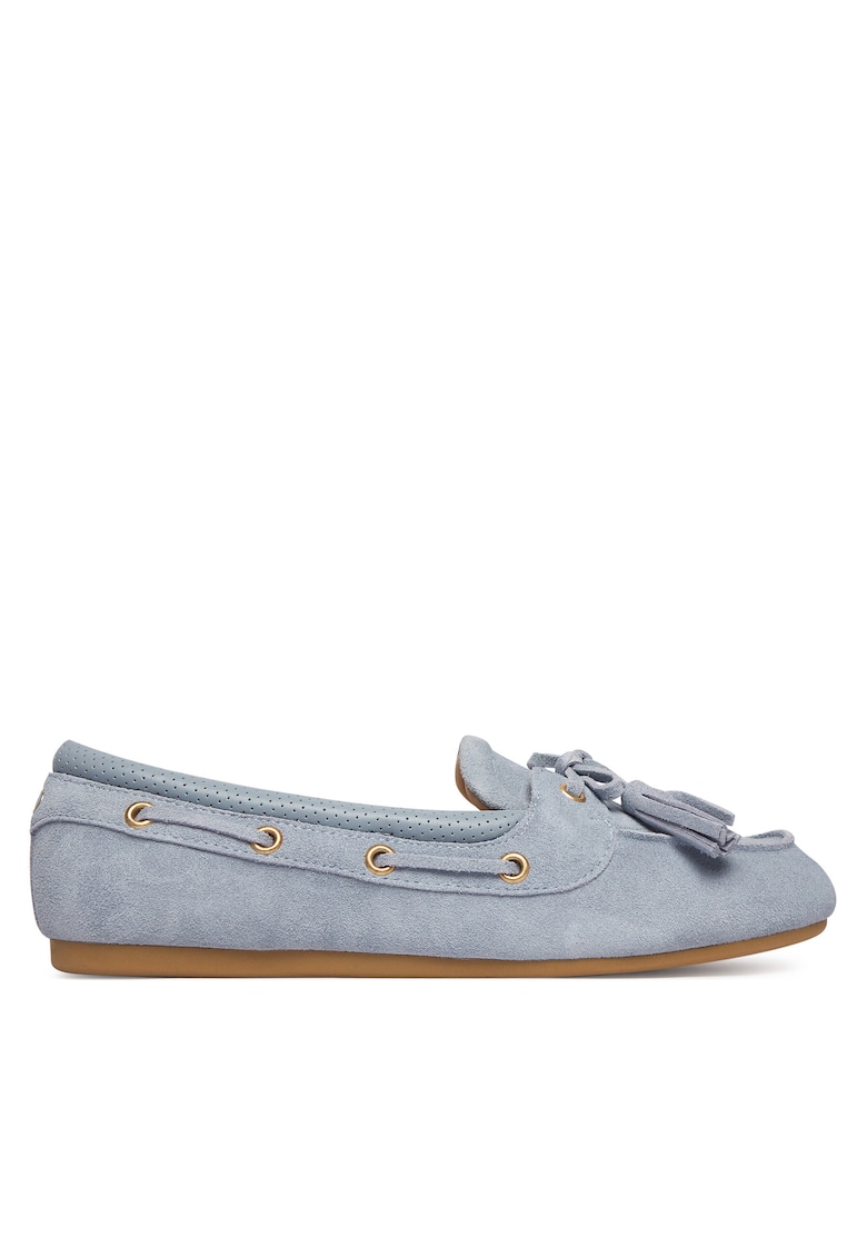 Balerini dama - piele intoarsa - albastru deschis - confort exceptional -