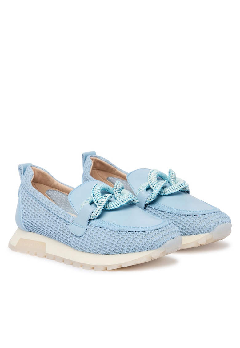 Mocasini dama - piele naturala - albastru deschis