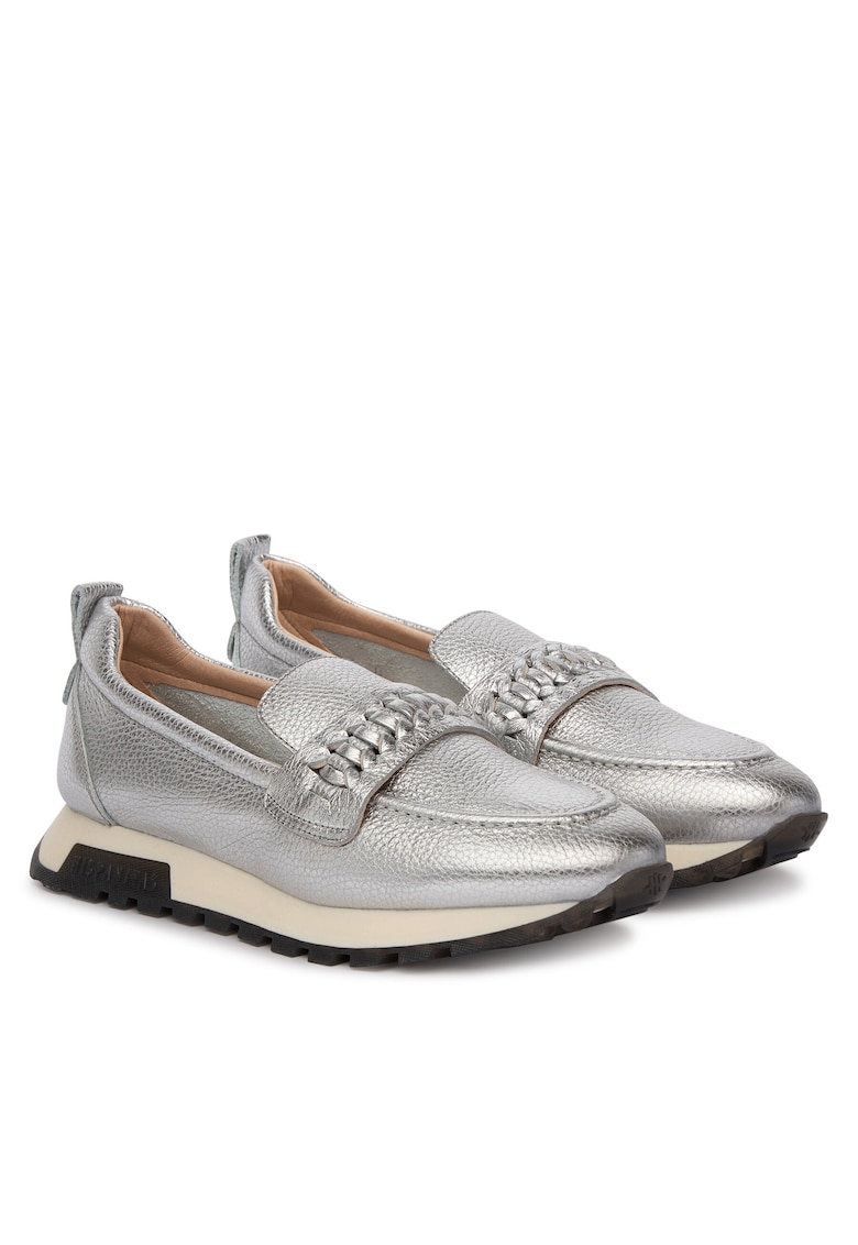 Mocasini dama - piele naturala - gri