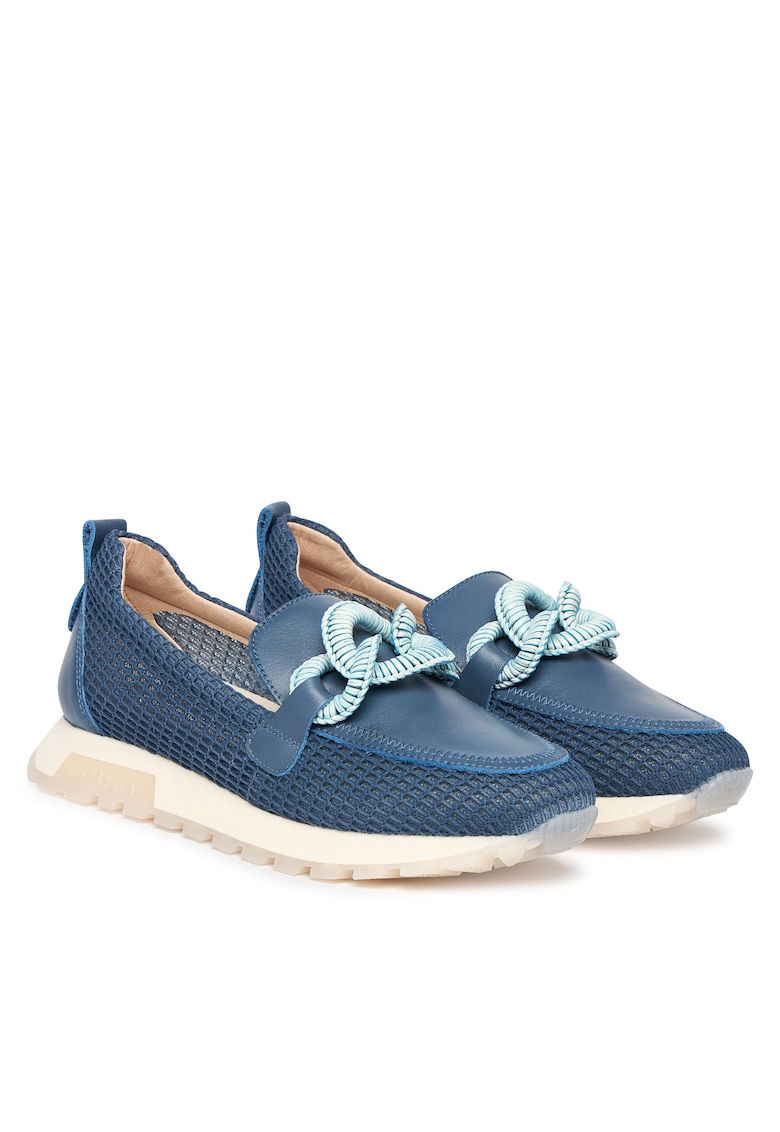 Mocasini de dama - piele naturala - albastru