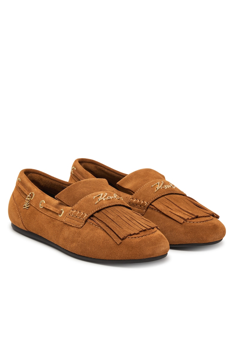 Mocasini dama - piele naturala - maro - sintetic