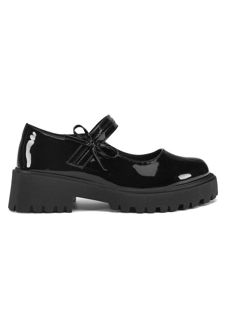 Pantofi dama - lacuiti - cu funda - negru - textil -