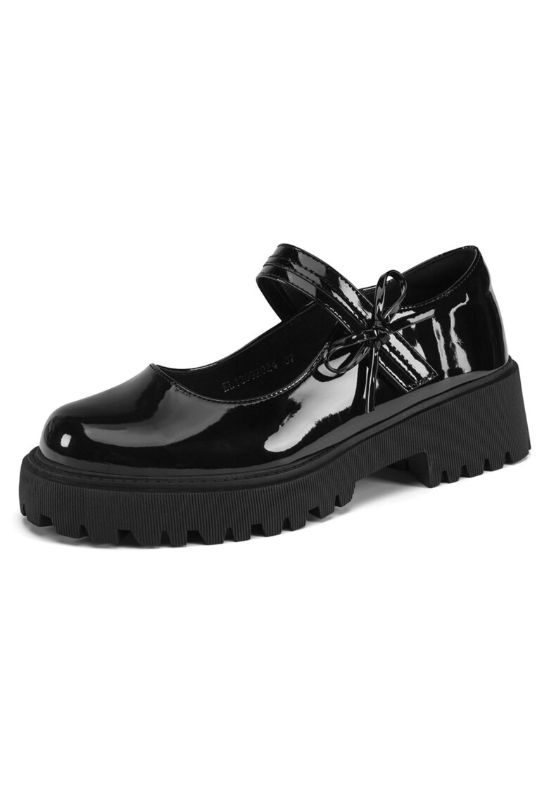 Pantofi dama - negru - sintetic - talpa groasa - sistem inchidere Velcro