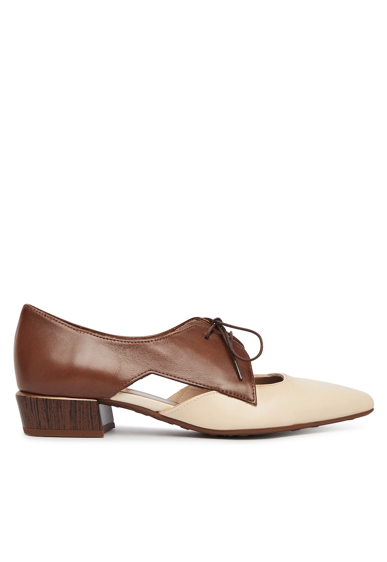 Pantofi dama - piele naturala - maro/bej