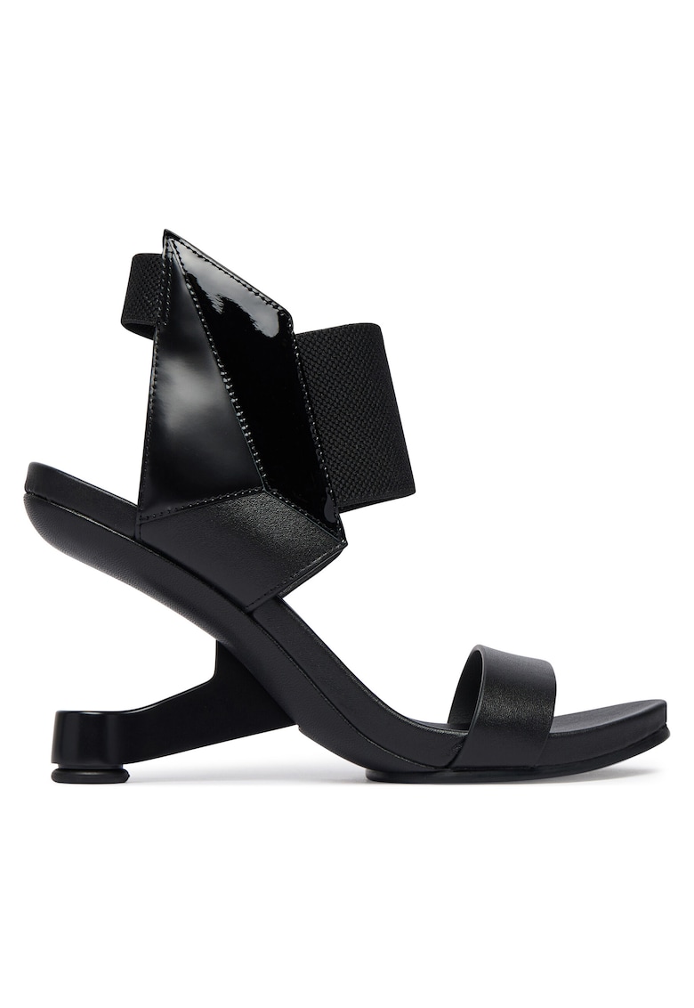 Sandale pentru femei - piele naturala - negru - sistem inchidere Velcro