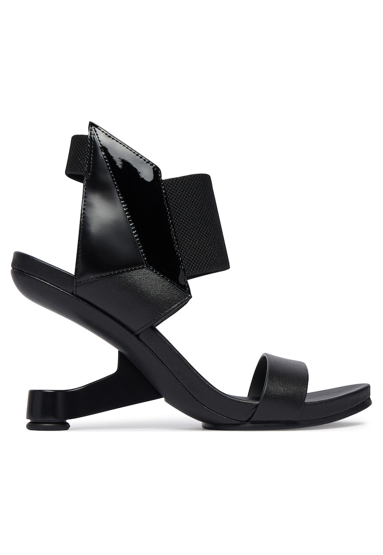 Sandale pentru femei - piele naturala - negru - sistem inchidere Velcro