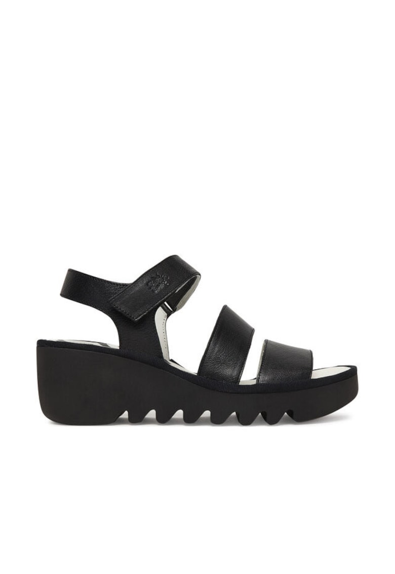 Sandale dama - piele naturala - negru - sistem inchidere Velcro