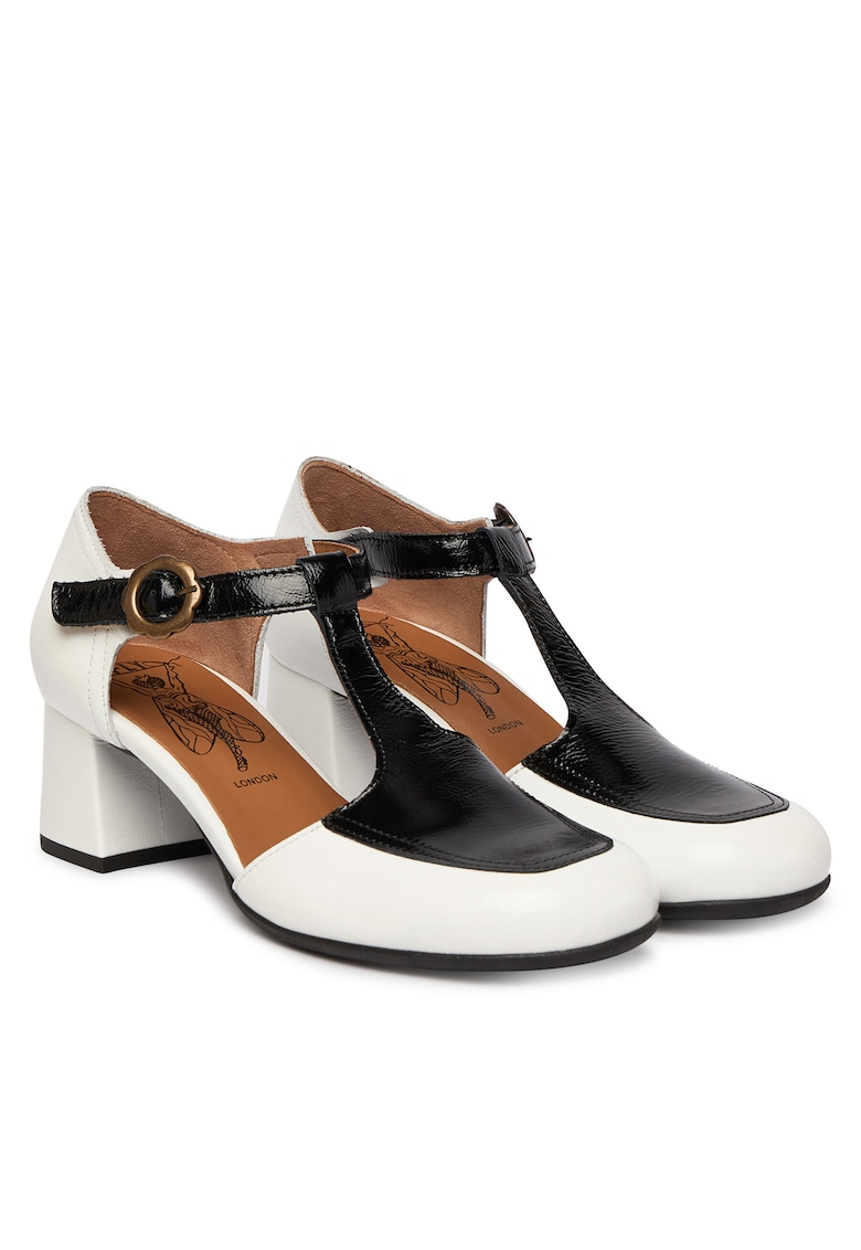 Pantofi dama - piele naturala - clasic - alb/negru