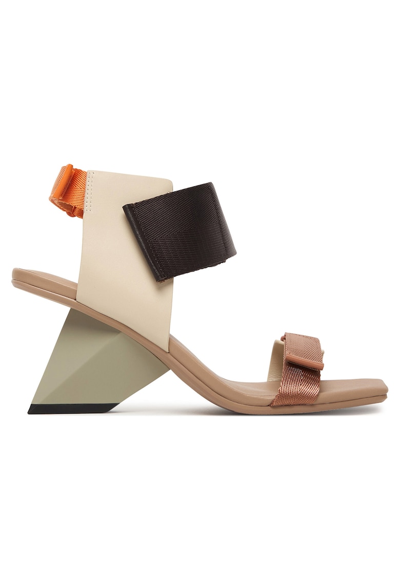 Sandale dama - piele naturala - multicolor - sistem inchidere Velcro