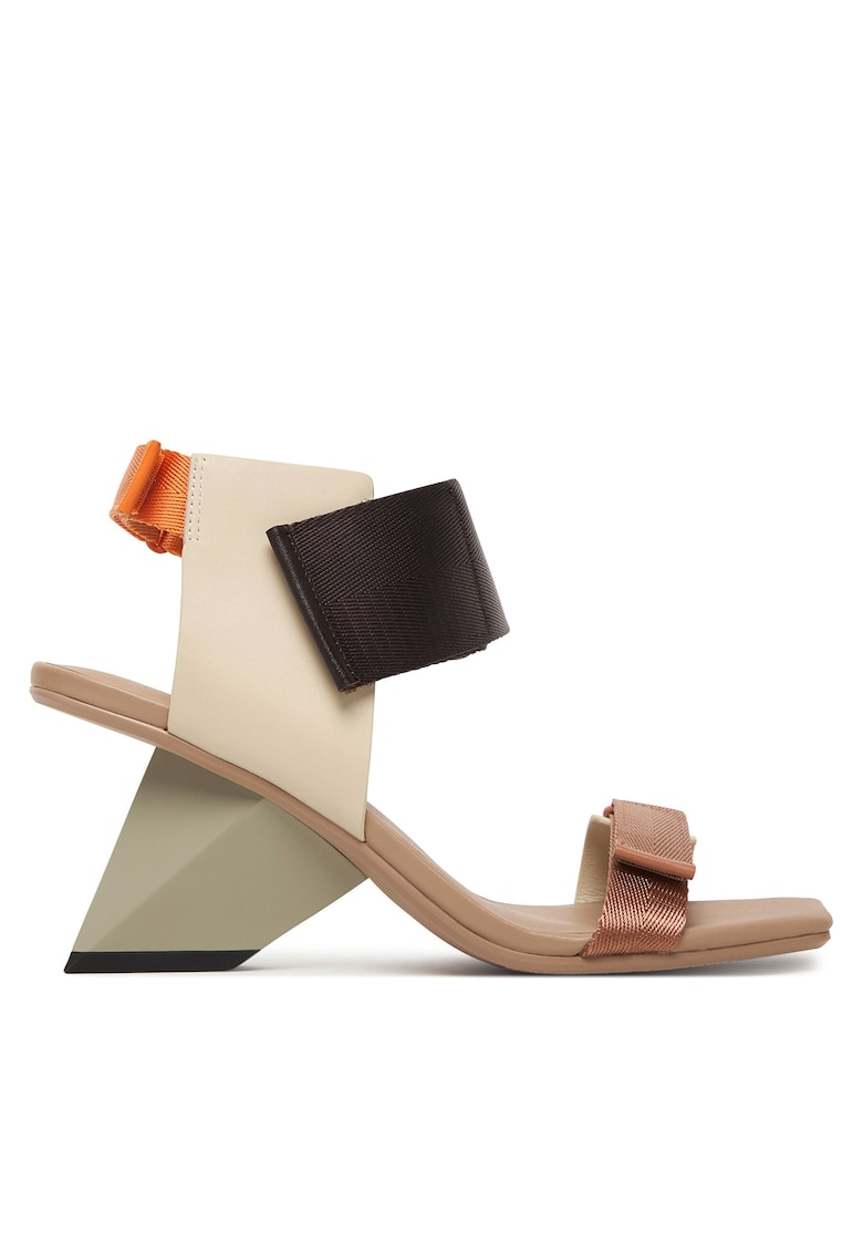 Sandale dama - piele naturala - multicolor - sistem inchidere Velcro