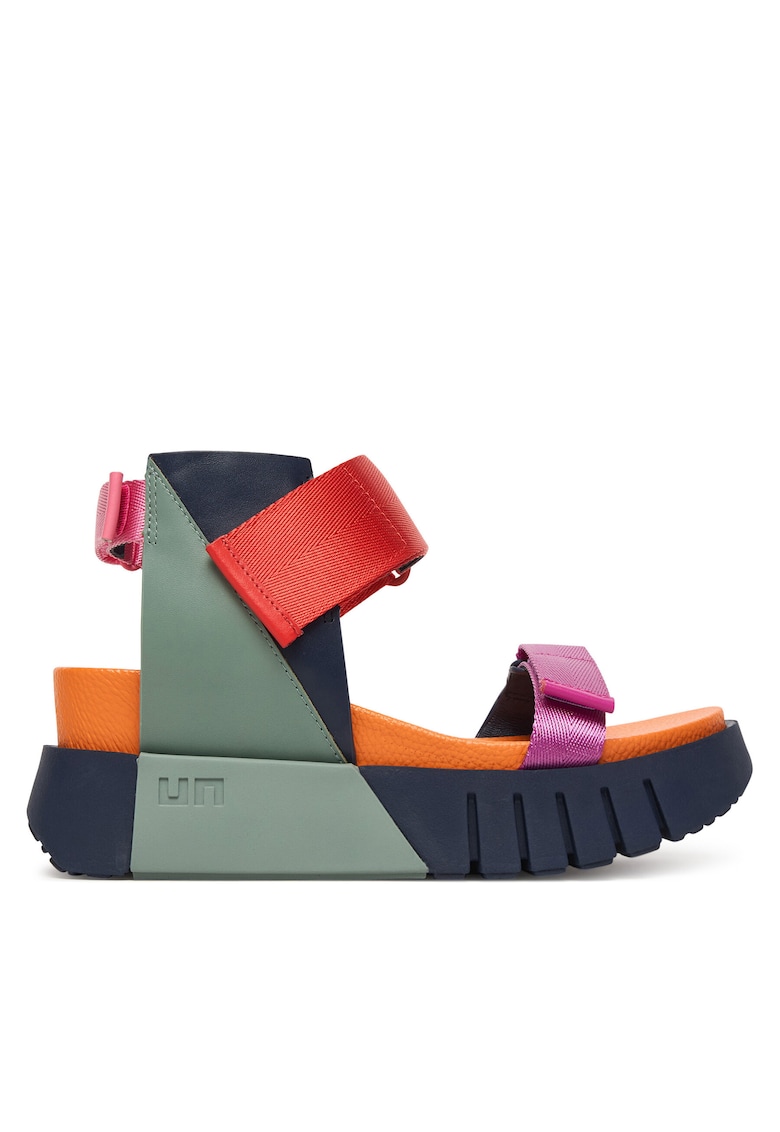 Sandale dama - textil - multicolor - sistem inchidere Velcro