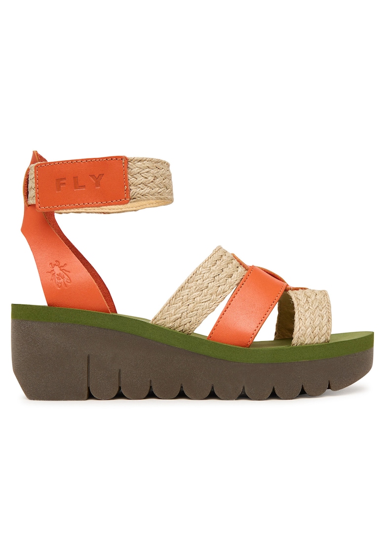 Sandale dama - piele naturala - multicolor - sistem inchidere Velcro