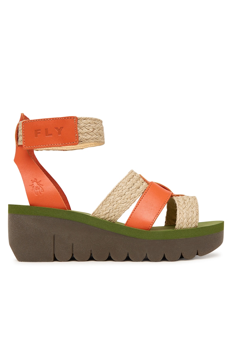 Sandale dama - piele naturala - multicolor - sistem inchidere Velcro