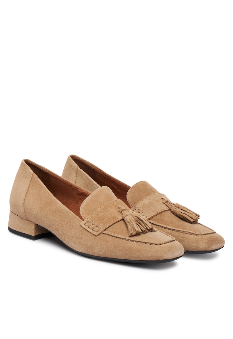 Mocasini dama - piele intoarsa - bej