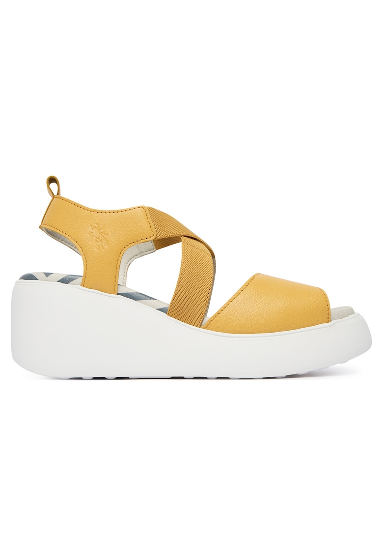 Sandale dama - piele naturala - galben