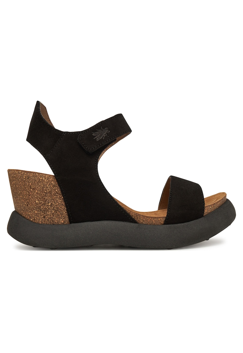 Sandale femei - piele naturala - negru - sistem inchidere Velcro
