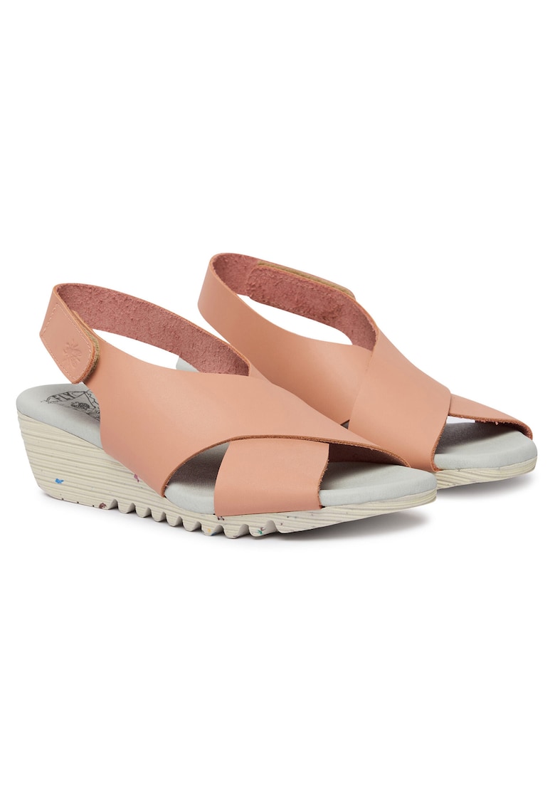 Sandale dama - piele naturala - roz - sistem inchidere Velcro