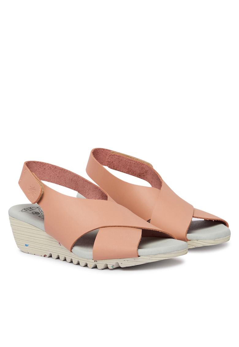 Sandale dama - piele naturala - roz - sistem inchidere Velcro