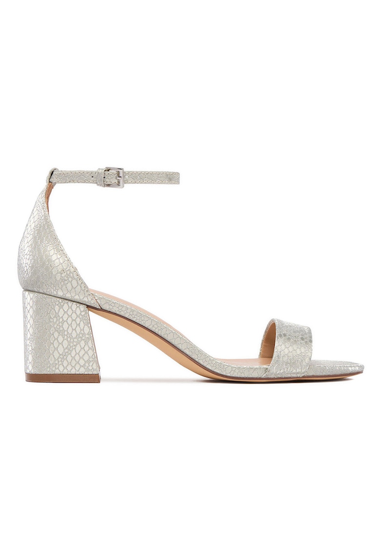 Sandale dama - argintiu - material sintetic - toc clasic