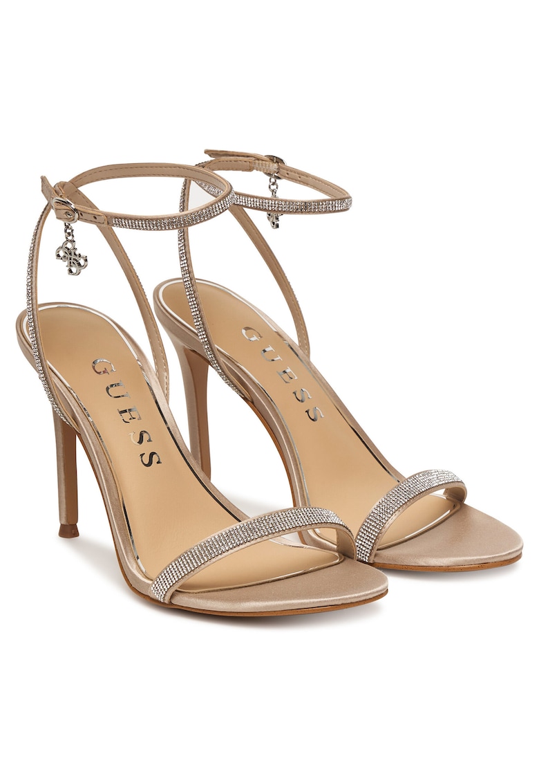 Sandale dama - stiletto - bej - piele ecologica