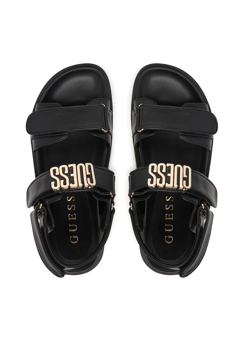 Sandale dama - piele ecologica - negru - sistem inchidere Velcro