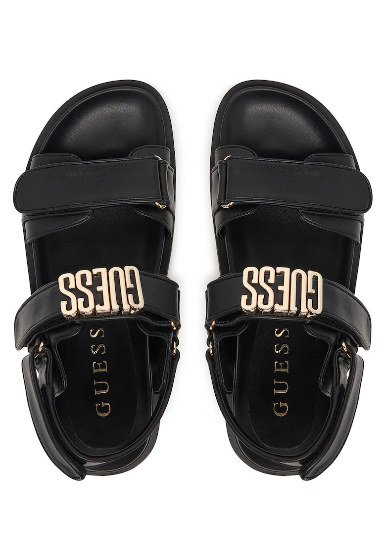Sandale dama - piele ecologica - negru - sistem inchidere Velcro