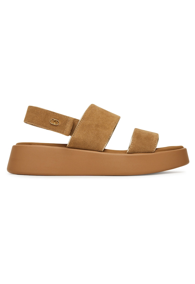 Sandale dama - piele naturala - velcro - maro